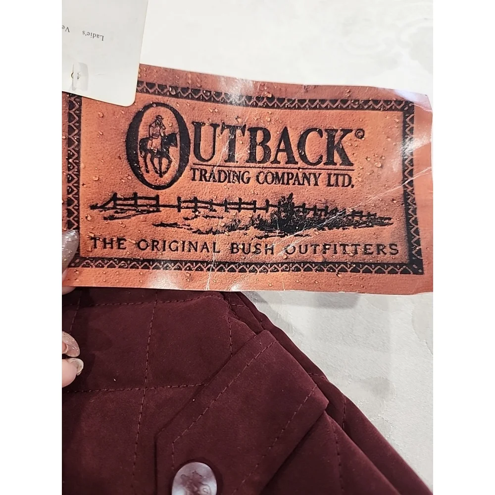 Outback Trading CO. Women’s Microsuede Quilted Equestrian Vest,szM,maroon,NWT - Picture 11 of 13